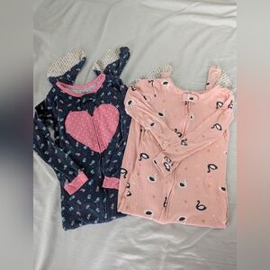 Lot Of 2 Carter's Kids Pajamas - Pink and Navy
